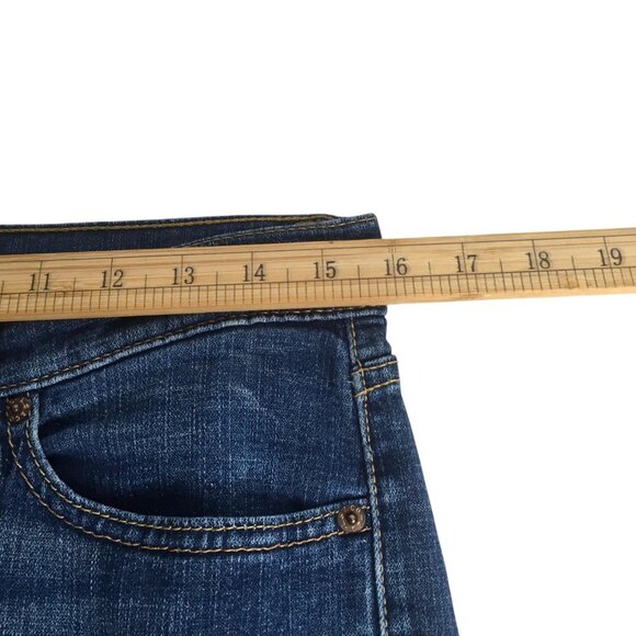 Levis 524 Too Superlow Jeans Womens 7 Blue Bootcut Low Rise Stretch Denim - Picture 13 of 16